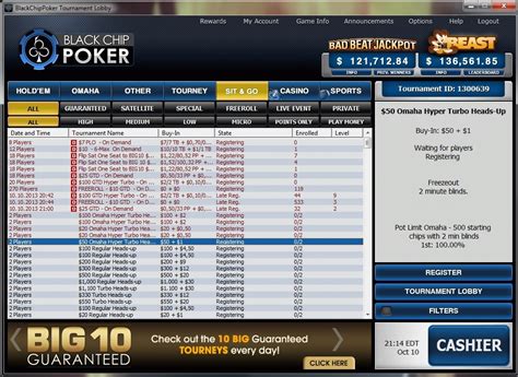 BlackChip Poker Lobby.